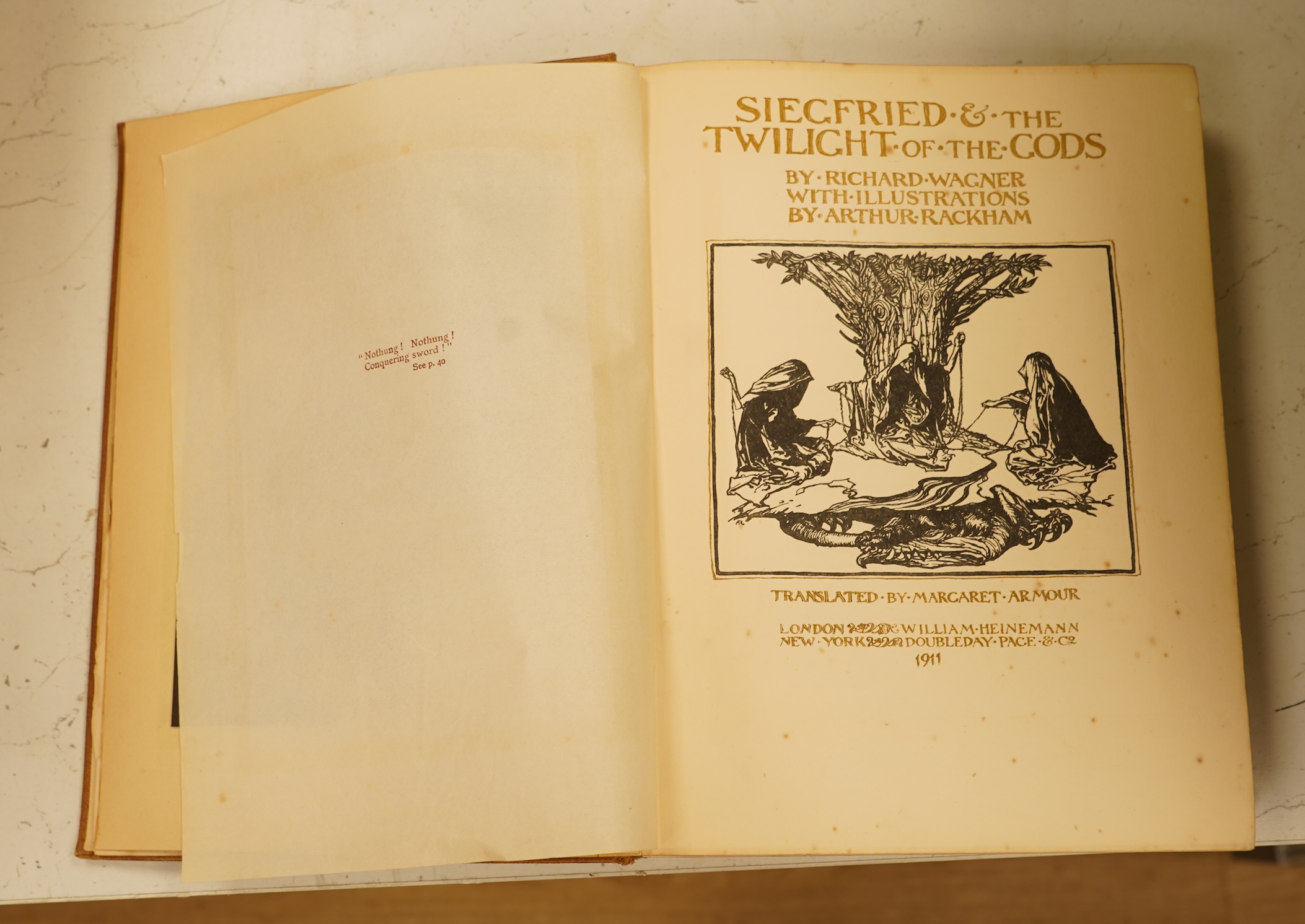 Shakespeare, William - Shakespeare's Comedy of a Midsummer Night's Dream ... decorated pictorial title, 12 coloured and mounted plates (within coloured borders) and num. other illus. (by W. Heath Robinson); publisher's g